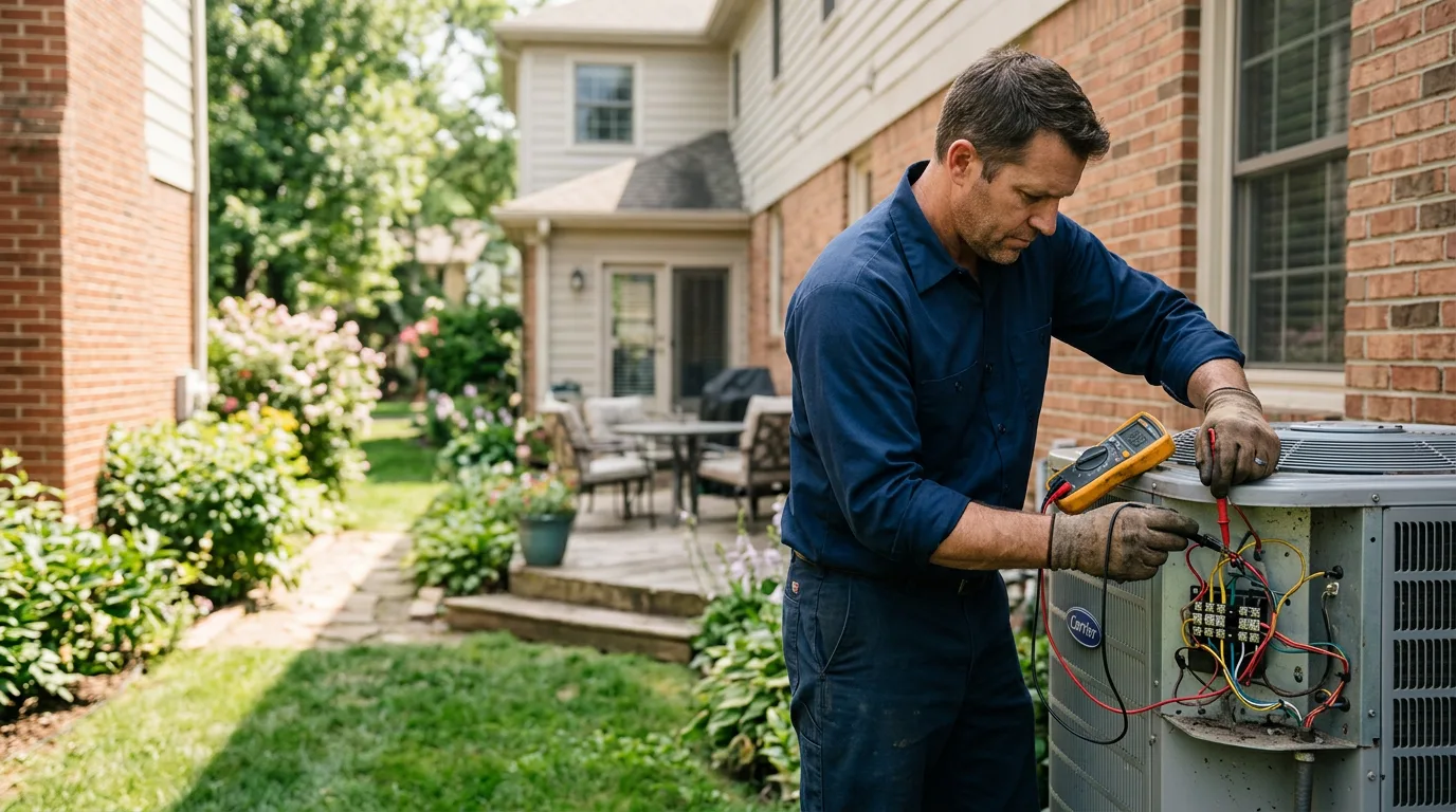 HVAC technician working near Mccurtain, OK